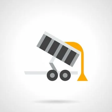 Grain trailer flat color vector icon Stock Illustration