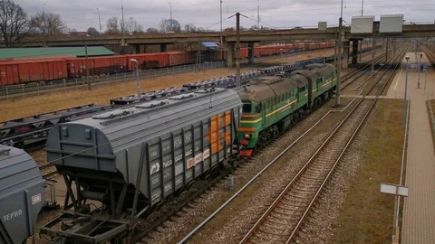 Grain train after the harvest Stock Footage 125816006