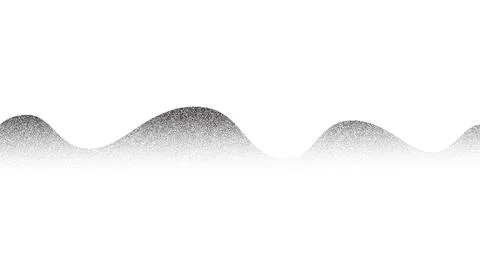 Grain wave background. Stippled texture hills. Abstract landscape in dotwork 스톡 일러스트