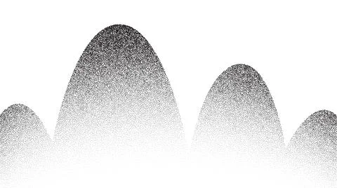 Grain wave background. Stippled texture hills. Abstract landscape in dotwork 스톡 일러스트