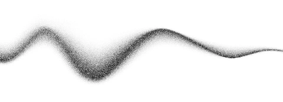 Grain wave gradient texture. Black stipple flow line background. Dotted undulate Stock Illustration