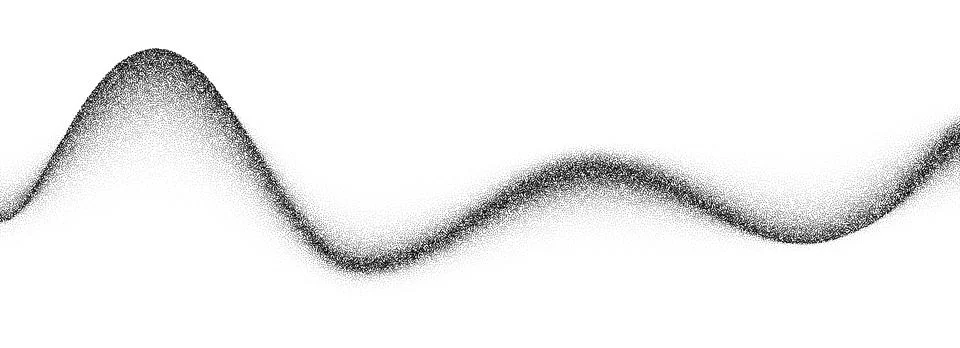 Grain wave gradient texture. Black stippled flowing line background. Grunge Stock Illustration