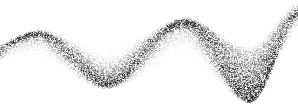 Grain wave gradient texture. Black stipple flow line background. Dotted undulate Stock Illustration