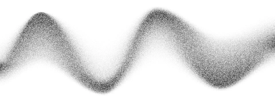 Grain wave gradient texture. Black stipple flow line background. Dotted undulate Stock Illustration