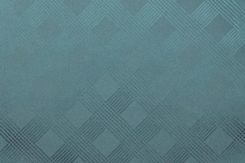 Grained texture checkered fabric of dark turquoise color or indigo Stock Photos