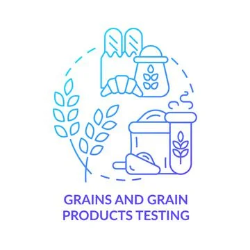 Grains and grain products testing blue gradient concept icon Stock Illustration