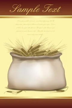Grains in bag Stock Illustration