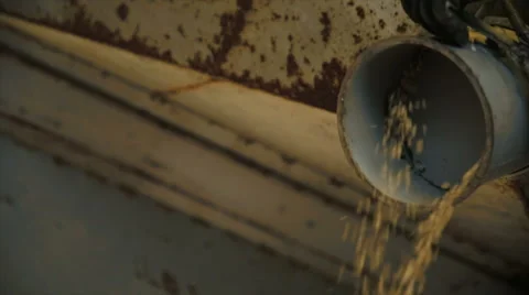 Grains falling down in slow motion from machine 動画素材 40243208