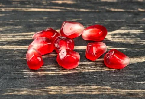 Grains of pomegranate Stock Photos
