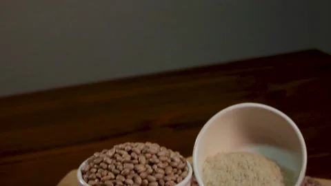 Grains of rice and beans, composition with rotation Stock Footage 133898603