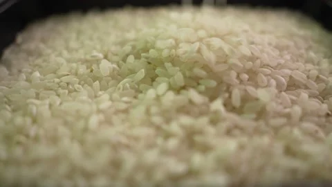 Grains Of Selected Rice Fall Slowly Stock Footage 162667335