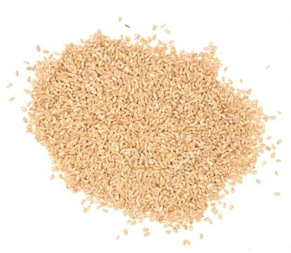 Grains of wheat on white Stock Photos