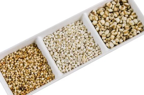 Grains on white Stock Photos