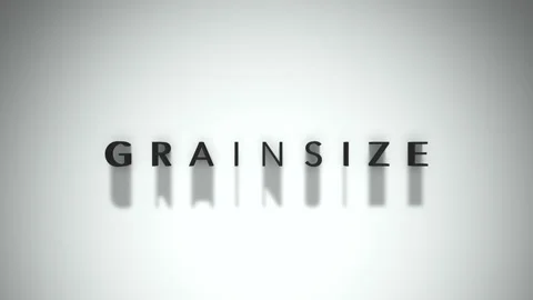 Grainsize 3D title animation matte black text on a white background Stockbeeldmateriaal 300717563