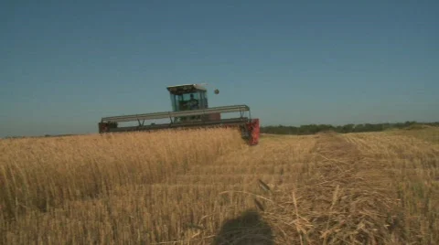 GrainThresherSunset Stock Footage 663312