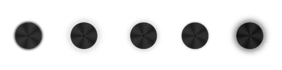Grainy dot pattern with gradient and noise texture. Abstract stipple sphere.. Stock Illustration