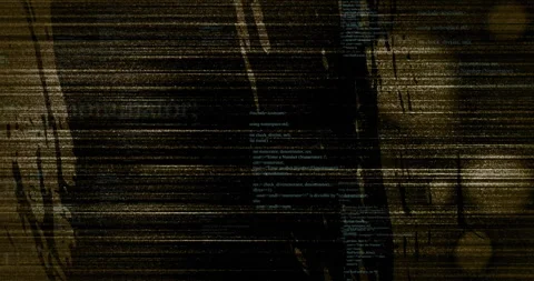 Grainy frame initiating scan lines overlaying code as streaks merging into Stock Footage 312100441