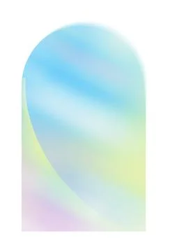 Grainy gradient arch shape. Abstract pastel blue and green geometric rainbow Stock Photos