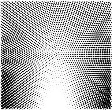 Grainy gradient circle dots pattern, abstract noise stipple, black dotted Illustrazione stock