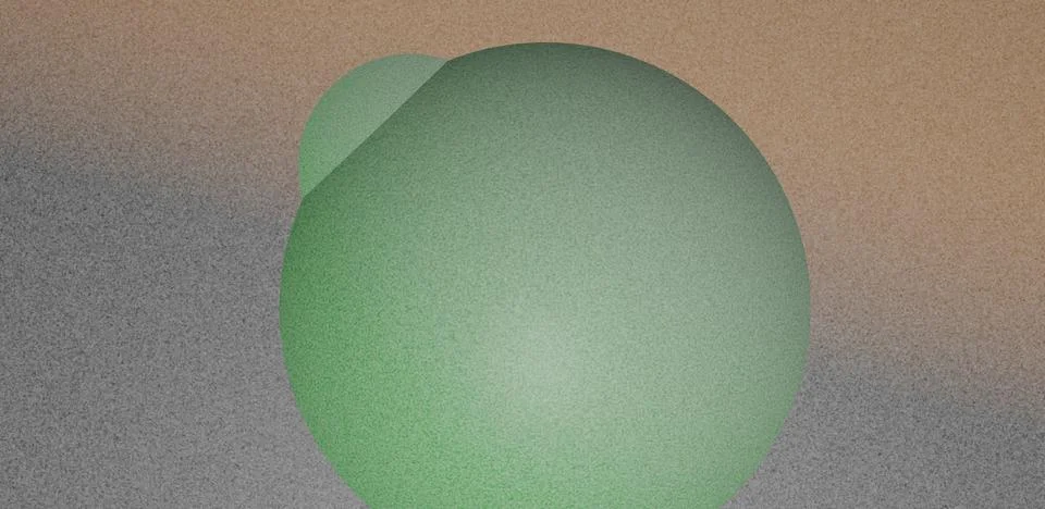Grainy gradient sphere abstract geometric green shapes poster noise texture Illustrazione stock