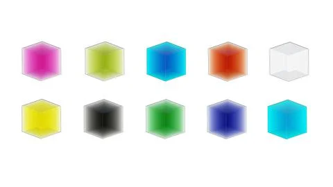 Grainy gradient Square shape set color pastel abstract shapes isolated Stock Illustration