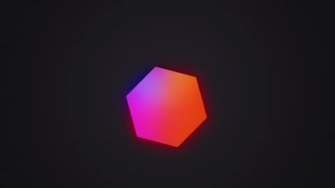 Grainy Loop Animation of Abstract Multicolored Hexagon in Seamless Motion Vídeo Stock 310195177