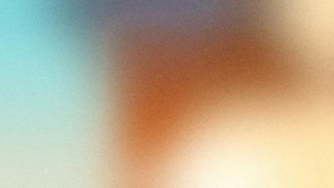 Grainy noise texture on a soft glowing background in cyan, orange, brown, a.. Stock Illustration