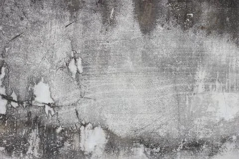 Grainy rough concrete wall texture grey with a surface crack and fade dirt Stock Photos