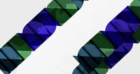 Grainy stain texture geometric abstract background with circles, squares and Stock Illustration