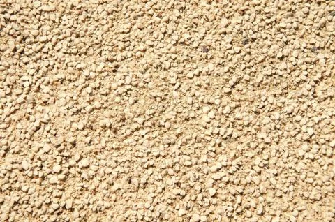 Grainy texture of decorative plaster. Tiny grains little stones in cement or Stock Photos