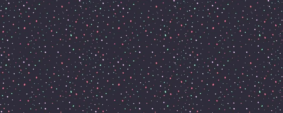 Grainy texture seamless pattern, color dots on black background. Stock Illustration