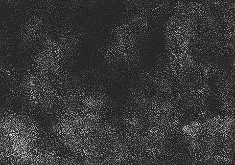 Grainy white texture on black background. Grunge dotted effect, abstract layout Stock Illustration