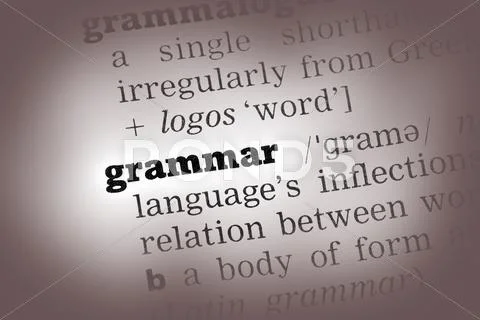 Grammar Dictionary Definition Stock Photos