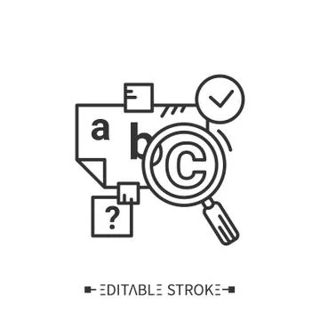 Grammar line icon. Editable vector illustration Illustrazione stock