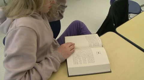 Grammar school student reading a book (1 of 2) Stock Footage 8979274