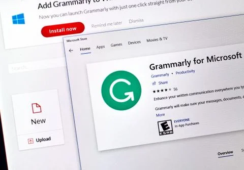 Grammarly check web app Stock Photos