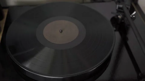 Gramophone and record to listen Stock Footage 136594592