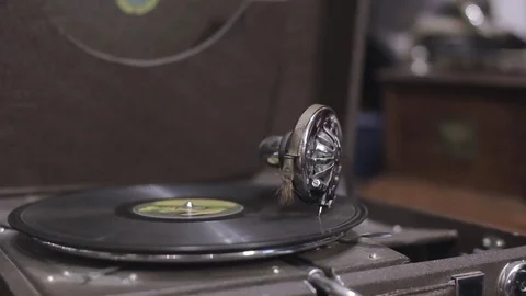 Gramophone in Antique Shop Stock Footage 73148046