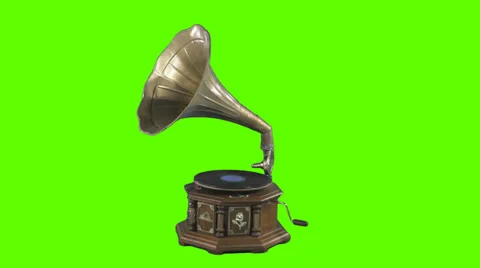 Gramophone Greenscreen HD Stock Footage 38208916