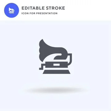 Gramophone icon vector, filled flat sign, solid pictogram isolated on white Stock Illustration