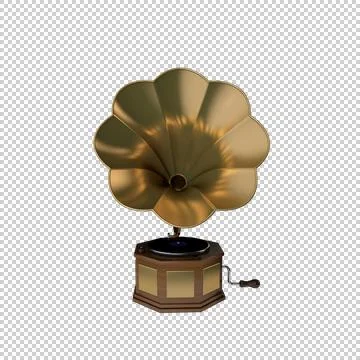 Gramophone. Isolated on transparent background. Stock Illustration