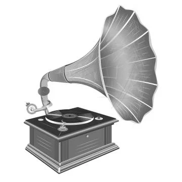 Gramophone isolated vector illustration Illustrazione stock