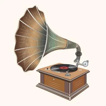 Gramophone isolated vector illustration Stock Illustration