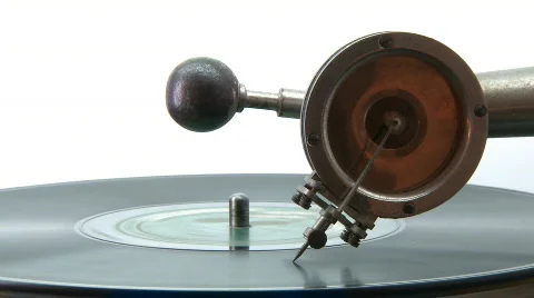 Gramophone playing a disc Stock Footage 626446