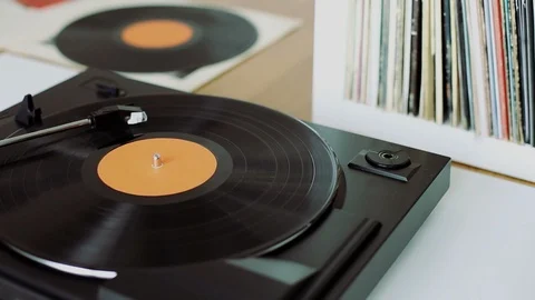 Gramophone playing vinyl record Stock Footage 88658018