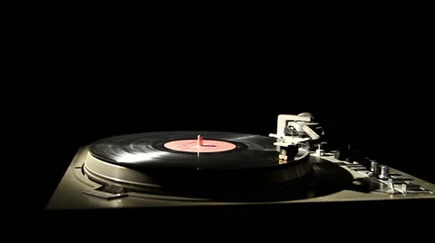 Gramophone record on a black background 2 Stock-Footage 44093070