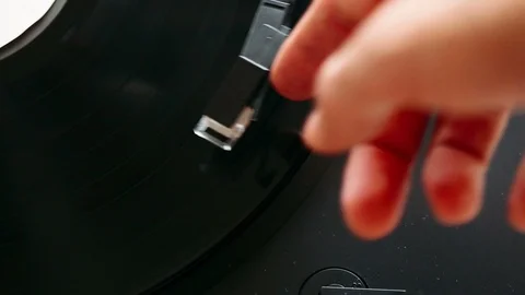 Gramophone record playing music Video stock 86617601