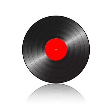 Gramophone record red reflection Stock Illustration