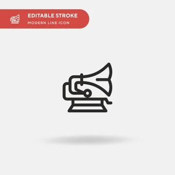 Gramophone Simple vector icon. Illustration symbol design template for web mo Illustrazione stock