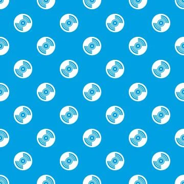 Gramophone vinyl LP record pattern seamless blue Stockillustratie